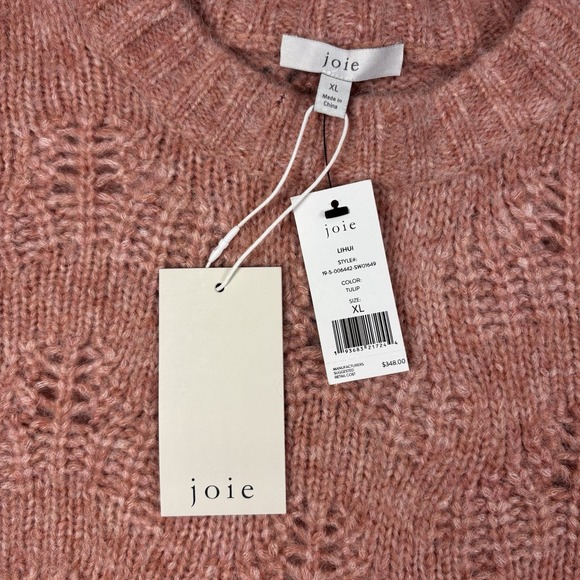 Women's XL Joie Lihui Wool /Alpaca /Nylon Sweater Tulip Pink NWT - Picture 3 of 9